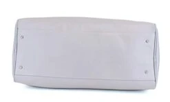 Women's Large PU Leather Weekender Duffel Bag With Satin Interior - Big 22" Carry-On Size - Light Grey -Luggage Factory Store 21RerP69kuL