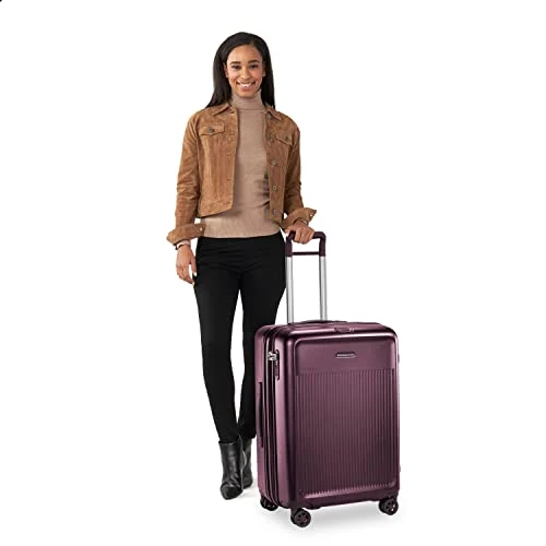 Briggs & Riley Sympatico Hardside Medium Spinner Luggage, Plum, 27-Inch Checked 7 Briggs & Riley Sympatico Hardside Medium Spinner Luggage, Plum, 27-Inch Checked - Image 5