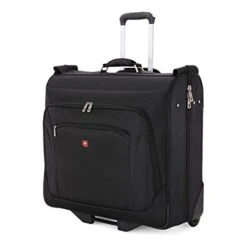 (USED) SWISSGEAR Full-Sized Effortless Folding Wheeled Garment Bag | Rolling Travel Luggage | Men's And Women's - Black