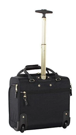 Steve Madden Designer 15 Inch Carry On Suitcase- Small Weekender Overnight Business Travel Luggage- Lightweight 2- Rolling Spinner Wheels Under Seat Bag For Women (Peek-A-Boo Black) 9 Steve Madden Designer 15 Inch Carry On Suitcase- Small Weekender Overnight Business Travel Luggage- Lightweight 2- Rolling Spinner Wheels Under Seat Bag For Women (Peek-A-Boo Black) -Luggage Factory Store 31O9ESNI53L