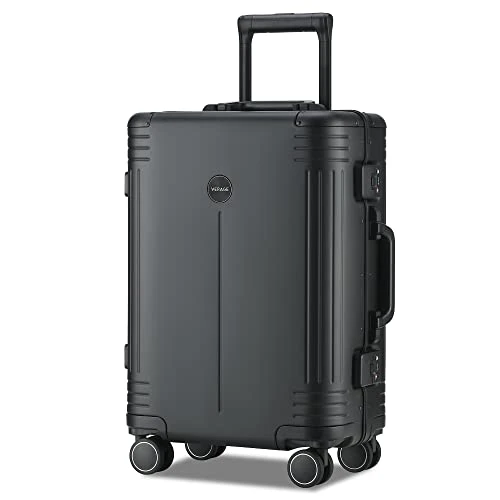 VERAGE Birmingham Aluminum Carry On Suitcase, Hardside International Spinner Luggage,Black, IATA Carry-On 20-Inch 3 VERAGE Birmingham Aluminum Carry On Suitcase, Hardside International Spinner Luggage,Black, IATA Carry-On 20-Inch