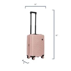 Bric's B|Y Ulisse Spinner Suitcase - 21 Inch Carry-On Luggage - Hard Exterior And TSA-Approved Lock - Pearl Pink -Luggage Factory Store 31rFOn7dHTL