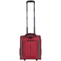 Kenneth Cole Reaction Lincoln Square 16" 1680d Polyester 2-Wheel Underseater Carry-on, Red -Luggage Factory Store 41 ZW1bacKL