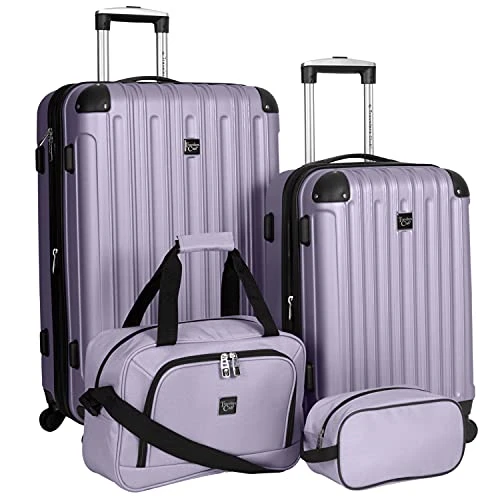 Travelers Club Midtown Hardside 4-Piece Luggage Travel Set, Lilac 3 Travelers Club Midtown Hardside 4-Piece Luggage Travel Set, Lilac