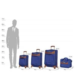 Caribbean Joe Castaway Designer Luggage - 4 Piece Softside Expandable Lightweight Spinner Suitcases- Travel Set Includes Tote Bag, 20-Inch Carry On, 24 Inch And 28-Inch Suitcases (Royal Blue) -Luggage Factory Store 410Z1yTLt8L