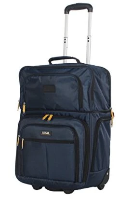Lucas Convertible Under Seat Carry On Luggage - Expandable 15 Inch Weekender Overnight Business Travel Suitcase - Lightweight 2- Rolling Wheels Bag (Blue) 12 Lucas Convertible Under Seat Carry On Luggage - Expandable 15 Inch Weekender Overnight Business Travel Suitcase - Lightweight 2- Rolling Wheels Bag (Blue) -Luggage Factory Store 412V9Sf33RL