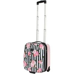 Betsey Johnson 4 Piece Designer Luggage - Expandable (ABS+PC) Hardside Lightweight Spinner Suitcases - Set Includes 15 Inch Underseat Bag, 20 Inch Carry On, 26 & 30 Inch Checked Bags (Stripe Roses) 15 Betsey Johnson 4 Piece Designer Luggage - Expandable (ABS+PC) Hardside Lightweight Spinner Suitcases - Set Includes 15 Inch Underseat Bag, 20 Inch Carry On, 26 & 30 Inch Checked Bags (Stripe Roses) -Luggage Factory Store 412ckFKJqDL