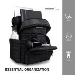 Kenneth Cole Reaction Diamond Tower Luggage Collection Lightweight Hardside Expandable 8-Wheel Spinner Travel Suitcase, Black, 2pc Bundle (Carry On+Backpack) -Luggage Factory Store 412nZ KmtYL