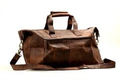 Leather Travel Duffel Bag Overnight Weekend Luggage Carry On Airplane Underseat -Luggage Factory Store 4146Vlgqs9L