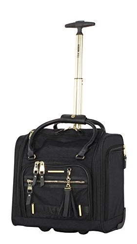 Steve Madden Designer 15 Inch Carry On Suitcase- Small Weekender Overnight Business Travel Luggage- Lightweight 2- Rolling Spinner Wheels Under Seat Bag For Women (Peek-A-Boo Black) 3 Steve Madden Designer 15 Inch Carry On Suitcase- Small Weekender Overnight Business Travel Luggage- Lightweight 2- Rolling Spinner Wheels Under Seat Bag For Women (Peek-A-Boo Black)