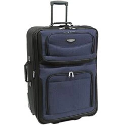 Travel Select Amsterdam Expandable Rolling Upright Luggage, Navy, 8-Piece Set -Luggage Factory Store 4152oKZ1 bL