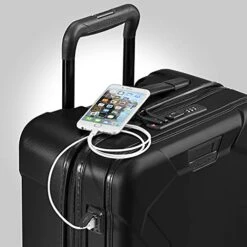 Briggs & Riley Torq Hardside Carry On Luggage With Spinner Wheels 22 Inch. USB Charging Port, TSA-Friendly Locks, Easy Access Hinged Front Pocket, Black -Luggage Factory Store 415lGrU zeL