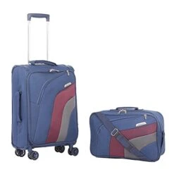 Aerolite 21" Carry On Ultra Lightweight Spinner Suitcase & Flight Bag Under Seat Shoulder Bag Set (Navy) -Luggage Factory Store 41785CuHzyL