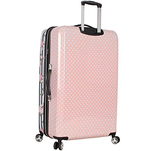 Betsey Johnson 4 Piece Designer Luggage - Expandable (ABS+PC) Hardside Lightweight Spinner Suitcases - Set Includes 15 Inch Underseat Bag, 20 Inch Carry On, 26 & 30 Inch Checked Bags (Stripe Roses) 9 Betsey Johnson 4 Piece Designer Luggage - Expandable (ABS+PC) Hardside Lightweight Spinner Suitcases - Set Includes 15 Inch Underseat Bag, 20 Inch Carry On, 26 & 30 Inch Checked Bags (Stripe Roses) - Image 7