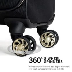 Kenneth Cole Reaction Women's Chelsea Luggage Chevron Softside 8-Wheel Spinner Expandable Suitcase Collection, Black, 20-Inch Carry On -Luggage Factory Store 418A2RsgzeL c156f123 5a6d 4cf6 b586 a891f085f202