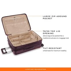 Briggs & Riley Sympatico Hardside Medium Spinner Luggage, Plum, 27-Inch Checked 37 Briggs & Riley Sympatico Hardside Medium Spinner Luggage, Plum, 27-Inch Checked -Luggage Factory Store 418vPCVkb5L