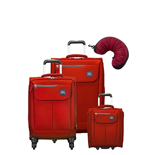 Skyway Mirage 2.0 | 4-Piece Set | 16" Underseater, 20" And 24" Expandable Spinners, Travel Pillow (True Red) 3 Skyway Mirage 2.0 | 4-Piece Set | 16" Underseater, 20" And 24" Expandable Spinners, Travel Pillow (True Red)