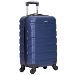 Wrangler Hardside Carry-On Spinner Luggage, Navy Blue, 20-Inch -Luggage Factory Store 41B27FGAc1L
