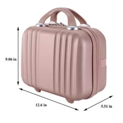 Exttlliy Mini Hard Shell Hard Travel Luggage Cosmetic Case, Small Portable Carrying Case Suitcase For Makeup (Rose Gold) -Luggage Factory Store 41BvvDYiEAL