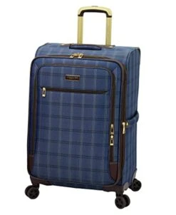 London Fog Brentwood II 4 Piece Set (with Under The Seat Bag), Blue Window Pane -Luggage Factory Store 41CgdKUDSIL