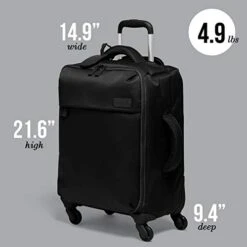 Lipault - Original Plume Spinner 55/20 Luggage - Carry-On Rolling Bag For Women - Black -Luggage Factory Store 41DlQ2maMCL
