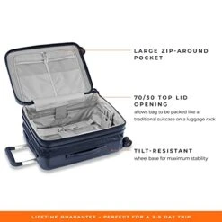 Briggs & Riley Sympatico Hardside International Spinner Luggage, Matte Navy, 21-Inch Carry-On -Luggage Factory Store 41EIgptlpRL