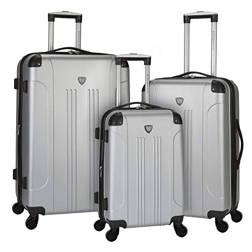 Travelers Club Chicago Hardside Expandable Spinner Luggage, Silver, 3-Piece Set (20/24/28) 3 Travelers Club Chicago Hardside Expandable Spinner Luggage, Silver, 3-Piece Set (20/24/28)