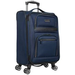 Kenneth Cole Reaction Rugged Roamer Luggage Collection Lightweight Softside Expandable 8-Wheel Spinner Travel Suitcase Bag, Navy, 2-Piece (20" Carry-On / 28" Check Size) -Luggage Factory Store 41H8YyBOUJL