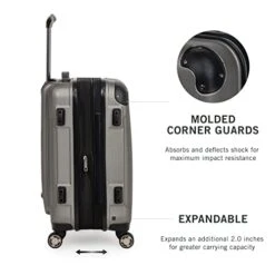 Kenneth Cole Reaction Renegade 20" ABS Expandable 8-Wheel Carry-On, Silver, Inch -Luggage Factory Store 41I4 Six4EL