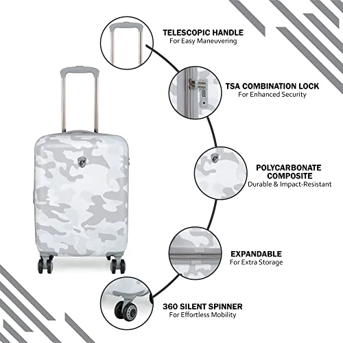 Heys Black Camo 21" Carry On Spinner Luggage (White) 5 Heys Black Camo 21" Carry On Spinner Luggage (White) - Image 3