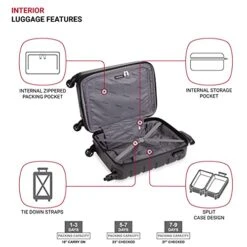 SwissGear 7366 Hardside Expandable Luggage With Spinner Wheels, Black, 3-Piece Set (19/23/27) -Luggage Factory Store 41IqxeJa0xS