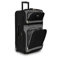 U.S. Traveler New Yorker Lightweight Softside Expandable Travel Rolling Luggage Set, Black/Grey, 4-Piece (15/21/25/29) 22 U.S. Traveler New Yorker Lightweight Softside Expandable Travel Rolling Luggage Set, Black/Grey, 4-Piece (15/21/25/29) -Luggage Factory Store 41LMinVK0rL