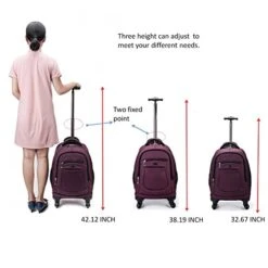 Racini Nylon Waterproof Rolling Backpack, Freewheel Travel Wheeled Backpack, Carry-on Luggage With Anti-Theft Zippers(Purple) -Luggage Factory Store 41LeUpRByjL