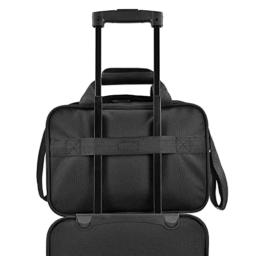 U.S. Traveler Rio Rugged Fabric Expandable Carry-On Luggage Set, Black, 2-Piece 8 U.S. Traveler Rio Rugged Fabric Expandable Carry-On Luggage Set, Black, 2-Piece - Image 6