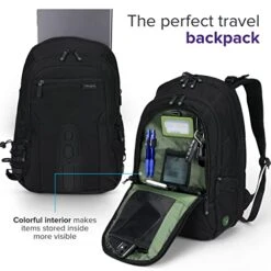 Targus Travel Laptop Backpack For 15.6 Inch Laptops, TSA Checkpoint-Friendly Carry On Travel Backpack For Women Men Business/College Laptop Bag For Work School Travel, Black (TBB013US) -Luggage Factory Store 41N6yeS4N1L