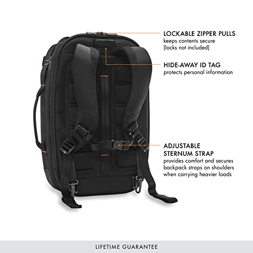 Briggs & Riley ZDX Convertible Backpack Duffel Carry-on, Black, Medium 19 Briggs & Riley ZDX Convertible Backpack Duffel Carry-on, Black, Medium - Image 17