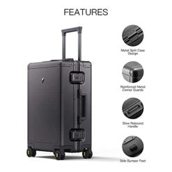 LEVEL8 Gibraltar Carry On Luggage, 20" Aluminum Frame Hardside Suitcase Zipperless Luggage With TSA Lock, 8 Spinner Wheels - Dark Grey 13 LEVEL8 Gibraltar Carry On Luggage, 20" Aluminum Frame Hardside Suitcase Zipperless Luggage With TSA Lock, 8 Spinner Wheels - Dark Grey -Luggage Factory Store 41OH9y0Ni0L