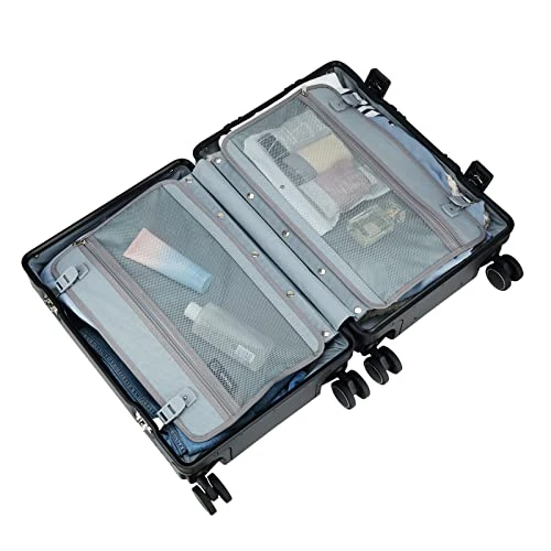 VERAGE Birmingham Aluminum Carry On Suitcase, Hardside International Spinner Luggage,Black, IATA Carry-On 20-Inch 7 VERAGE Birmingham Aluminum Carry On Suitcase, Hardside International Spinner Luggage,Black, IATA Carry-On 20-Inch - Image 5