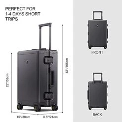 LEVEL8 Gibraltar Carry On Luggage, 20" Aluminum Frame Hardside Suitcase Zipperless Luggage With TSA Lock, 8 Spinner Wheels - Dark Grey 14 LEVEL8 Gibraltar Carry On Luggage, 20" Aluminum Frame Hardside Suitcase Zipperless Luggage With TSA Lock, 8 Spinner Wheels - Dark Grey -Luggage Factory Store 41QU6D5kGIL