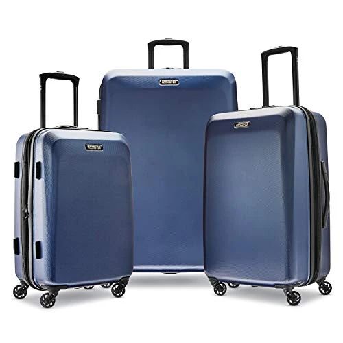 American Tourister Moonlight Hardside Expandable Luggage With Spinner Wheels, Navy, 3-Piece Set (21/24/28) 3 American Tourister Moonlight Hardside Expandable Luggage With Spinner Wheels, Navy, 3-Piece Set (21/24/28)