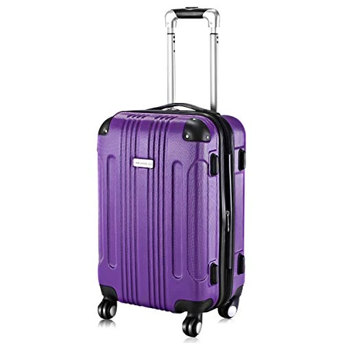 Goplus 20" ABS Carry On Luggage Expandable Hardside Travel Bag Trolley Rolling Suitcase GLOBALWAY (Purple) 3 Goplus 20" ABS Carry On Luggage Expandable Hardside Travel Bag Trolley Rolling Suitcase GLOBALWAY (Purple)