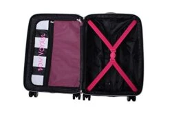 Betsey Johnson 30 Inch Checked Luggage Collection - Expandable Scratch Resistant (ABS + PC) Hardside Suitcase - Designer Lightweight Bag With 8-Rolling Spinner Wheels (Girls Print) -Luggage Factory Store 41UWHHxLHkL