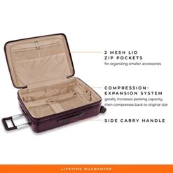 Briggs & Riley Sympatico Hardside Medium Spinner Luggage, Plum, 27-Inch Checked 38 Briggs & Riley Sympatico Hardside Medium Spinner Luggage, Plum, 27-Inch Checked -Luggage Factory Store 41VKiWgbv4L