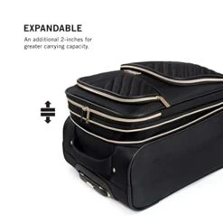 Kenneth Cole Reaction Women's Chelsea Luggage Chevron Softside 8-Wheel Spinner Expandable Suitcase Collection, Black, 20-Inch Carry On -Luggage Factory Store 41VrAbpmyhL 03845cbb 7dd5 4ce9 ac6b 1ab3cd19299c