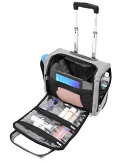 London Fog Cambridge Ultra-Lightweight 15inch 2-Wheel Under The Seat Bag, Black/White Houndstooth -Luggage Factory Store 41VrrBPie7L