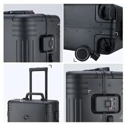 VERAGE Birmingham Aluminum Carry On Suitcase, Hardside International Spinner Luggage,Black, IATA Carry-On 20-Inch 11 VERAGE Birmingham Aluminum Carry On Suitcase, Hardside International Spinner Luggage,Black, IATA Carry-On 20-Inch -Luggage Factory Store 41XAPP3 nlL