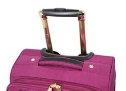 Steve Madden Designer Luggage Collection - Lightweight Softside Expandable Suitcase For Men & Women - Durable 20 Inch Carry On Bag With 4-Rolling Spinner Wheels (Peek-A-Boo Purple) -Luggage Factory Store 41XKK TOHWL