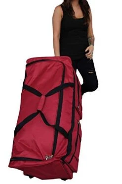 Gothamite 36-inch Rolling Duffle Bag With Wheels | Luggage Bag | Hockey Bag | XL Duffle Bag With Rollers | Heavy Duty 1200D Polyester (Fuchsia) 11 Gothamite 36-inch Rolling Duffle Bag With Wheels | Luggage Bag | Hockey Bag | XL Duffle Bag With Rollers | Heavy Duty 1200D Polyester (Fuchsia) -Luggage Factory Store 41XRZZ75XwL