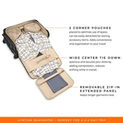 Briggs & Riley Baseline Garment Bags, Black, Carry-On Upright -Luggage Factory Store 41XT66EkMZL