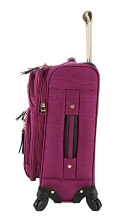 Steve Madden Designer Luggage Collection - Lightweight Softside Expandable Suitcase For Men & Women - Durable 20 Inch Carry On Bag With 4-Rolling Spinner Wheels (Peek-A-Boo Purple) -Luggage Factory Store 41XcgkFUdlL